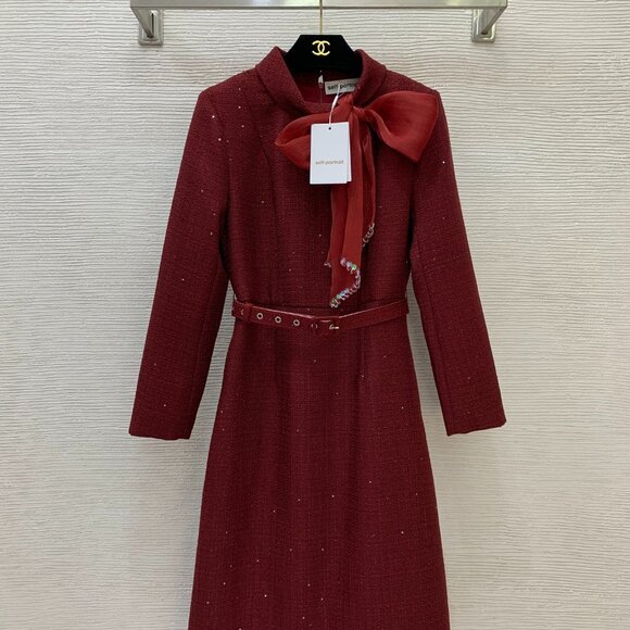 Self-Portrait Dresses & Skirts - Self-Portrait chunky knit long-sleeved dress